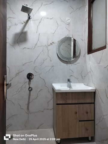 Bathroom in 3 BHK Builder Floor at Chattarpur – for Rent