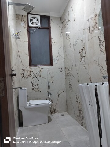 Bathroom in 3 BHK Builder Floor at Chattarpur – for Rent