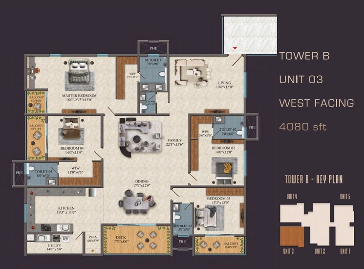 Floor Plan, sas-diamond-towers 4 Bedroom 4080 Sq.Ft. Apartment In Financial District Hyderabad 8577803