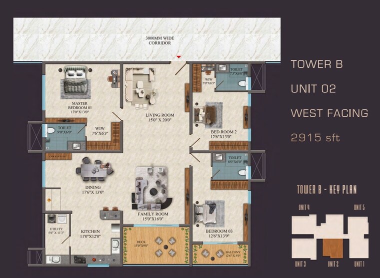 Floor Plan, sas-diamond-towers 3 Bedroom 2915 Sq.Ft. Apartment In Financial District Hyderabad 8577809