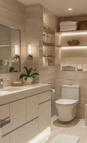 Attached Bathroom in 3.5 BHK Builder Floor at Krishna Nagar – for Sale