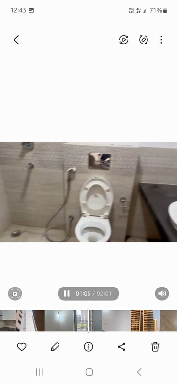 Bathroom in 3 BHK Apartment at Raheja Vedaanta, Sector 108 – for Rent