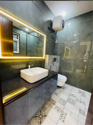 Attached Bathroom in 4 BHK Builder Floor at M3M Atrium, Golf Course Extension – for Sale