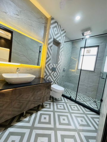 Attached Bathroom in 4 BHK Builder Floor at M3M Atrium, Golf Course Extension – for Sale