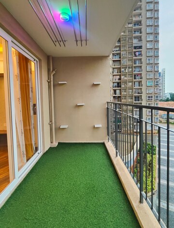 Balcony in 3 BHK Apartment at Bhartiya Nikoo Homes, Thanisandra Main Road – for Rent