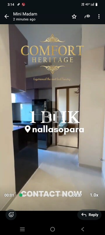 Master Bedroom in 1 BHK Apartment at Sai Comfort Heritage, Nalasopara West – for Sale