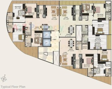 Floor Plan in 4 BHK Apartment at Spark Desai Oceanic, Worli – for Sale