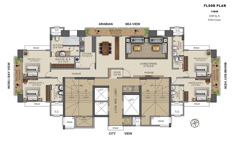 Floor Plan, worli 5 Bedroom 2320 Sq.Ft. Apartment In Worli Mumbai 8584956