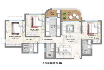Floor Plan in 3 BHK Apartment at Lodha Corinthia, Bhandup West – for Sale