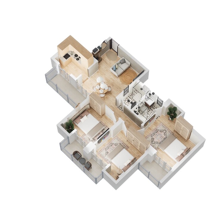 Floor Plan, tata-eureka-park-phase-2 3 Bedroom 1285 Sq.Ft. Apartment In Sector 150 Noida 8582361