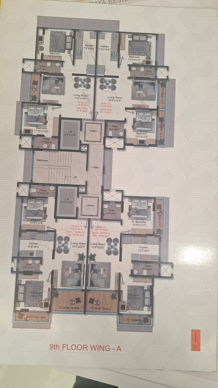 Floor Plan, santacruz east 2 Bedroom 707 Sq.Ft. Apartment In Santacruz East Mumbai 8586002