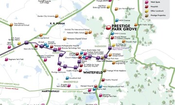 3 BHK Apartment – Map Location View at Prestige Park Grove, Whitefield - for Sale