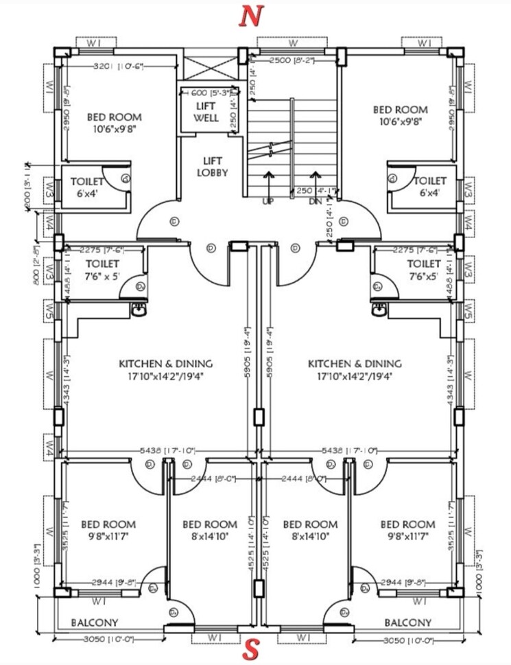Floor Plan, new town 3 Bedroom 1250 Sq.Ft. Apartment In New Town Kolkata 8586283