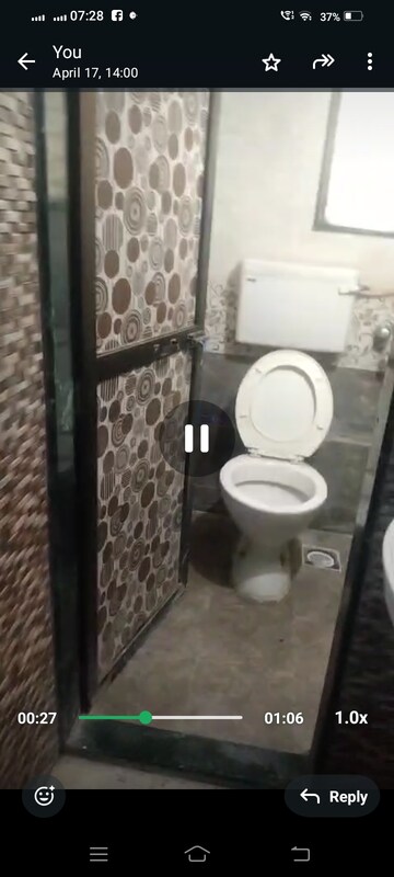 Bathroom in 1 BHK Apartment at Sai Baba Vihar Complex, Ghodbunder Road – for Rent