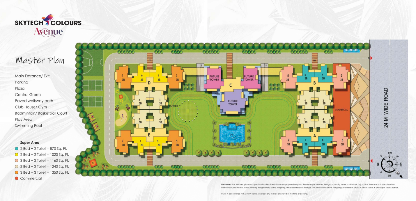 2 BHK 1020 Sq.Ft. Apartment in Skytech Colour Avenue