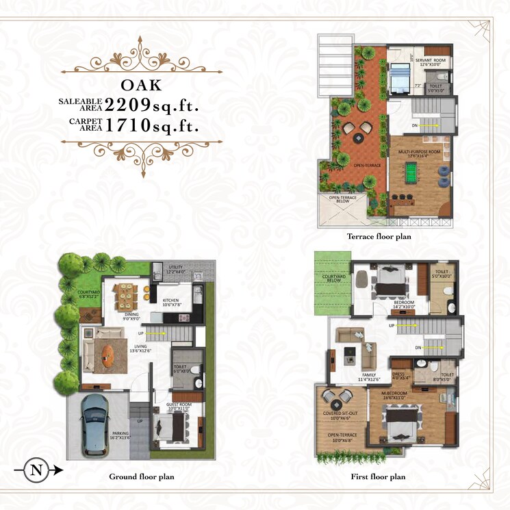 Floor Plan, shriram-chirping-grove 3.5 Bedroom 2209 Sq.Ft. Villa In Sarjapur Road Bangalore 8587245