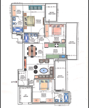 Floor Plan in 3 BHK Apartment at Tashee Capital Gateway, New Palam Vihar Phase 3 – for Sale
