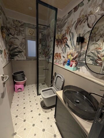 Bathroom in 2.5 BHK Apartment at DB Orchid Woods, Goregaon East – for Rent