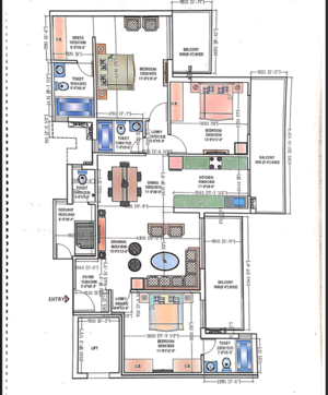 Floor Plan in 3.5 BHK Apartment at Sector 111 – for Sale