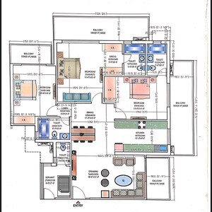 Floor Plan in 3 BHK Apartment at Sector 111 – for Sale