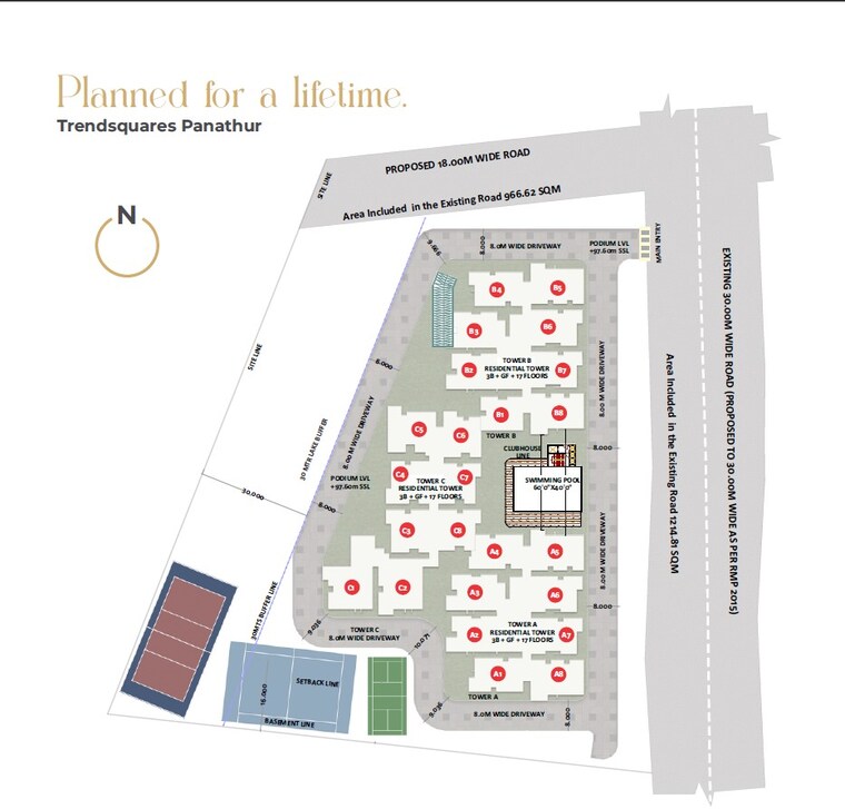 Floor Plan, trendsquares-akino 3 Bedroom 1580 Sq.Ft. Apartment In Panathur Bangalore 8588060