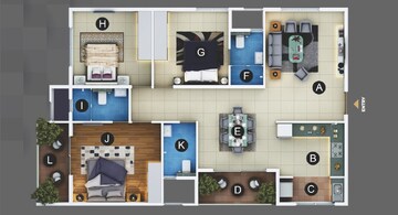 Floor Plan in 3 BHK Apartment at Trendsquares Akino, Panathur – for Sale