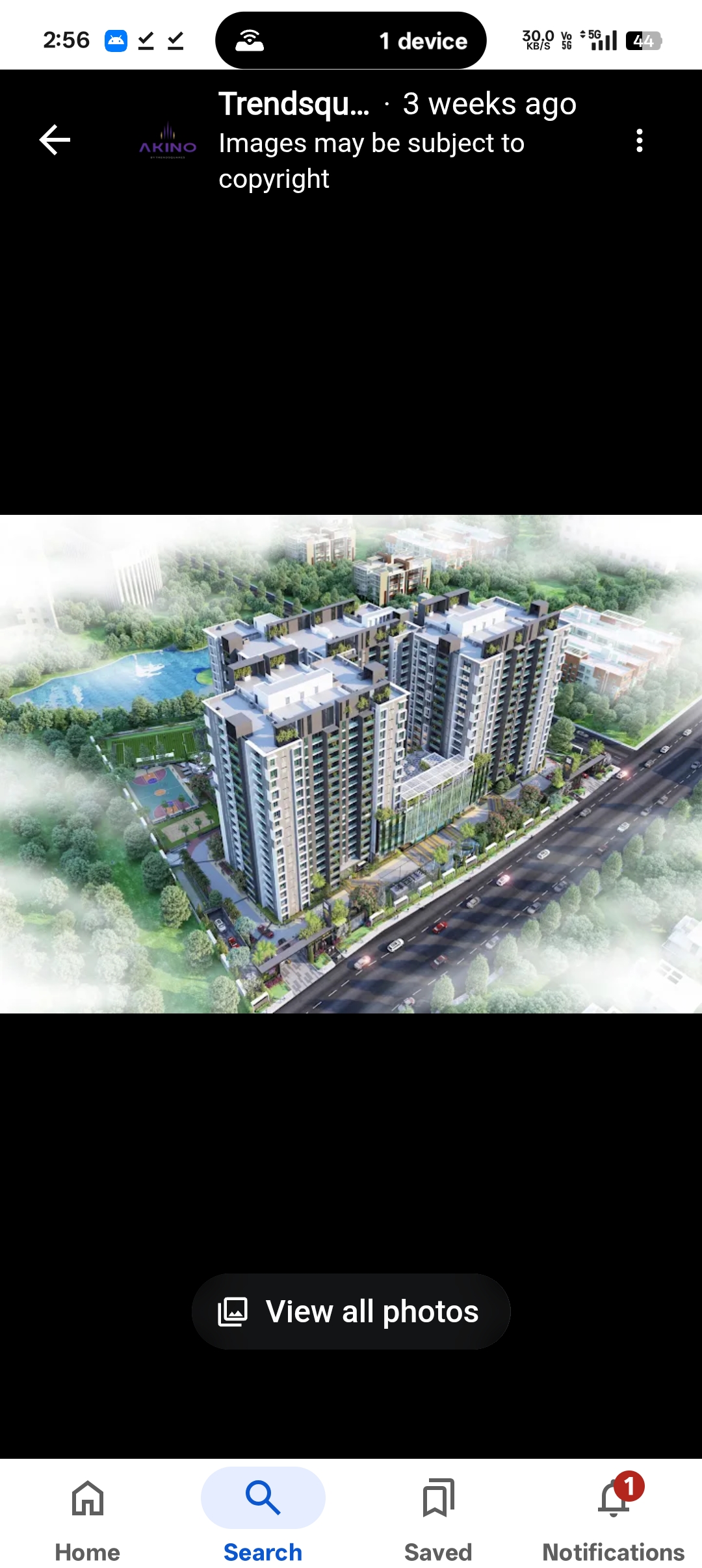 3 BHK + Study Room 1580 Sq.Ft. Apartment in Trendsquares Akino