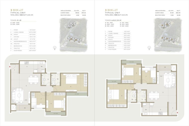 Floor Plan, goyal-orchid-life 3 Bedroom 1482 Sq.Ft. Apartment In Gunjur Bangalore 8588517