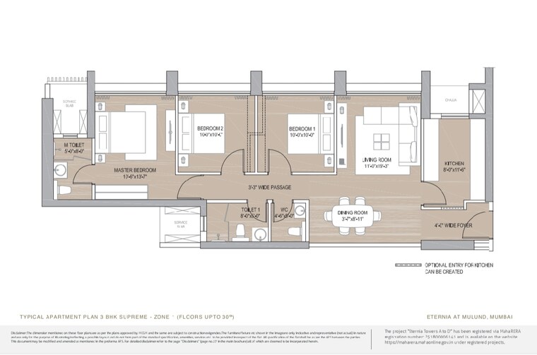 Floor Plan, oberoi-eternia 3 Bedroom 912 Sq.Ft. Apartment In Mulund West Mumbai 8589383