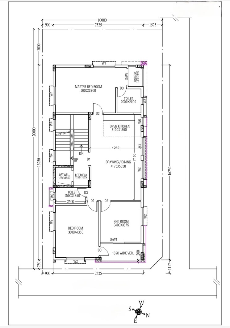 Floor Plan, new town action area ii 3 Bedroom 1665 Sq.Ft. Apartment In New Town Action Area ii Kolkata 8590575