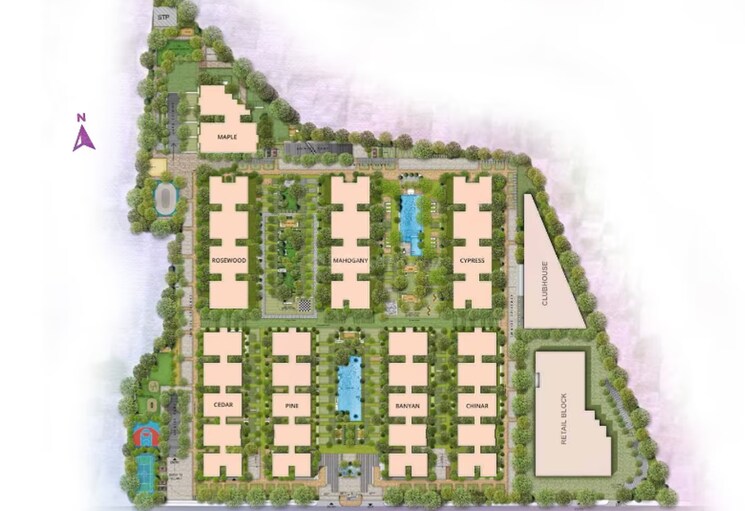 Master Plan, ambience-courtyard 2.5 Bedroom 1340 Sq.Ft. Apartment In Manikonda Hyderabad 8590638