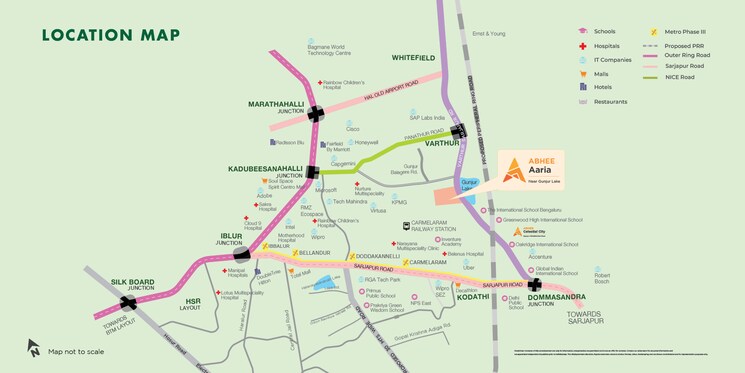 Map Location, abhee-aaria 1 Bedroom 709 Sq.Ft. Apartment In Gunjur Bangalore 8590687