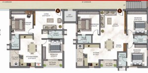 Floor Plan in 3 BHK Apartment at Bachupally – for Sale
