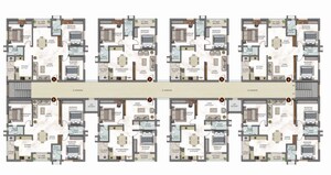 Floor Plan in 3 BHK Apartment at Bachupally – for Sale