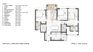 Floor Plan in 3.5 BHK Apartment at Lodha Corinthia, Bhandup West – for Sale