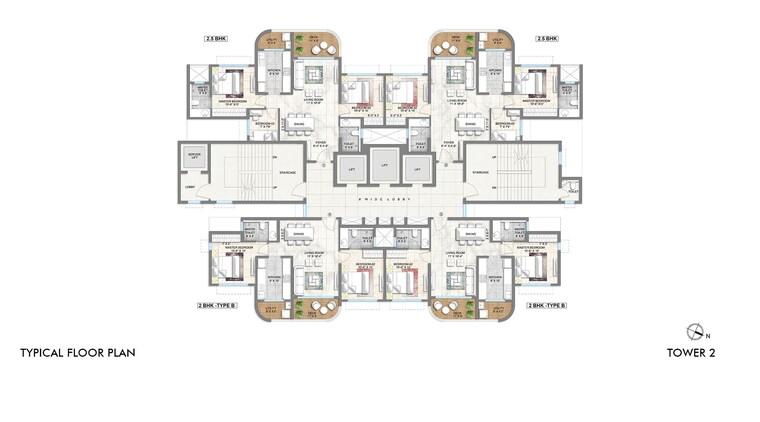 Floor Plan, lodha-corinthia 2 Bedroom 804 Sq.Ft. Apartment In Bhandup West Mumbai 8590772