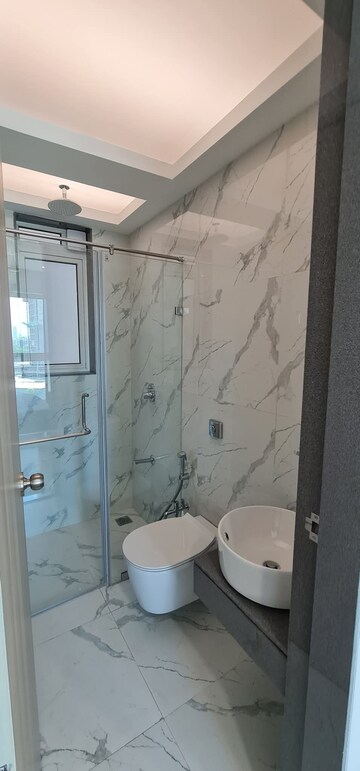 Bathroom in 3 BHK Apartment at Aurum Q Residences, Ghansoli – for Rent