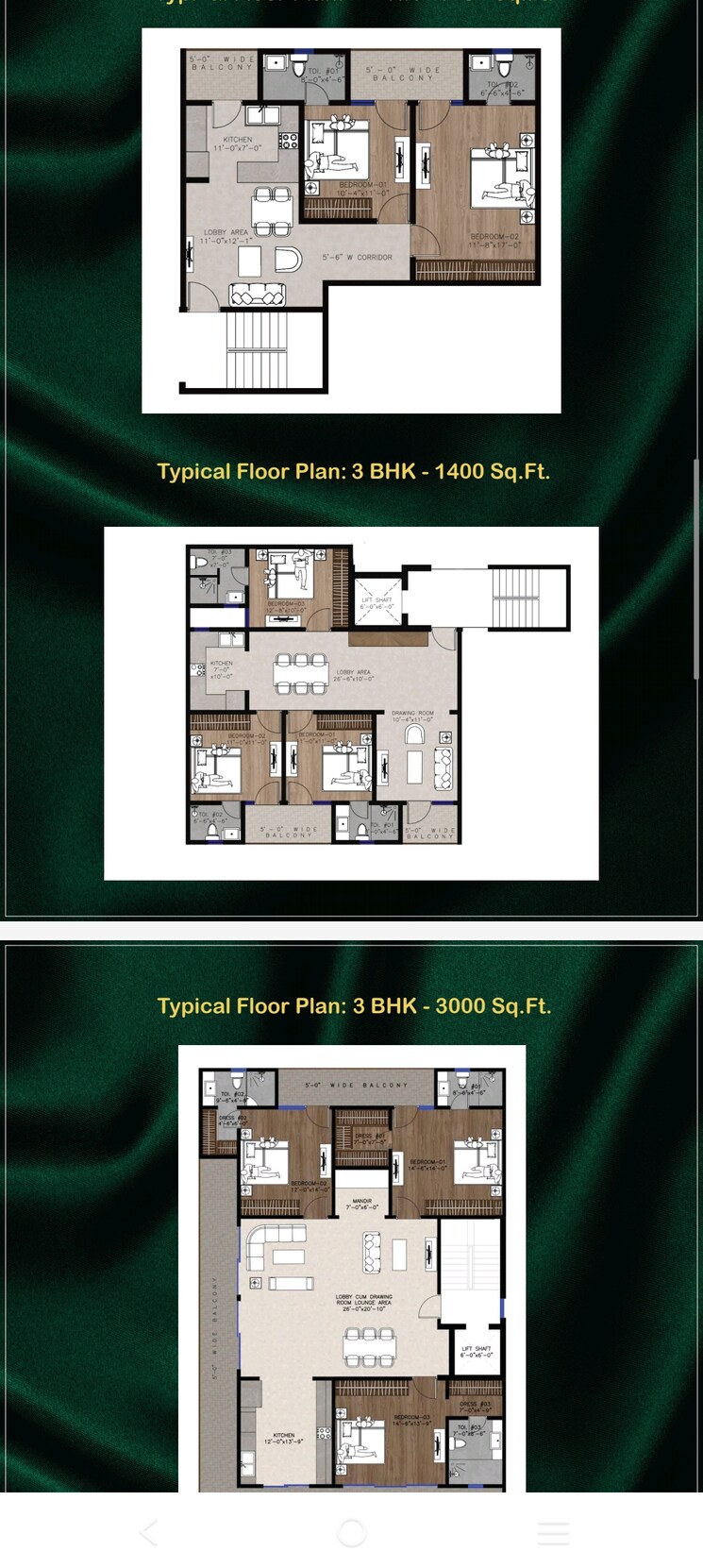 Floor Plan, sector 107 3 Bedroom 1600 Sq.Ft. Builder Floor In Sector 107 Noida 8591717