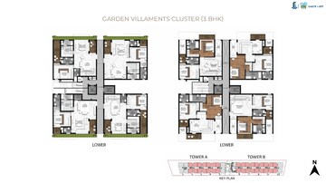 Floor Plan in 3 BHK Apartment at SBR Earth And Sky, Kannamangala – for Sale