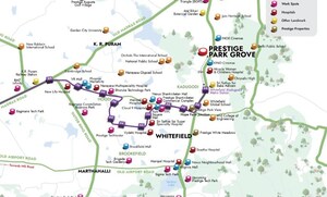 4 BHK Apartment – Map Location View at Prestige Park Grove, Whitefield - for Sale