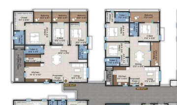 Floor Plan in 2 BHK Apartment at Pocharam – for Sale