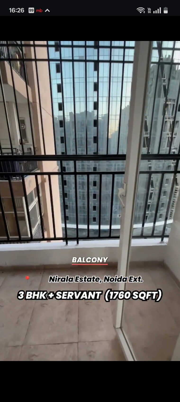 Balcony, nirala-estate 3 Bedroom 1760 Sq.Ft. Apartment In Tech Zone 4 Greater Noida Greater Noida 8593218