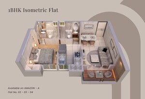 Floor Plan in 1 BHK Apartment at Yes Palm Riveria, Mumbra – for Sale