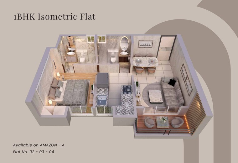 Floor Plan, yes-palm-riveria 1 Bedroom 480 Sq.Ft. Apartment In Mumbra Thane 8593877