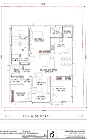 Floor Plan in 3 BHK Apartment at New Town – for Sale