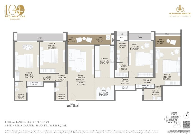 Floor Plan, bandra west 3 Bedroom 1160 Sq.Ft. Apartment In Bandra West Mumbai 8594305