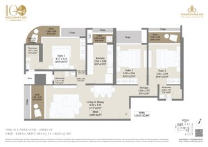 Floor Plan in 3 BHK Apartment at Bandra West – for Sale