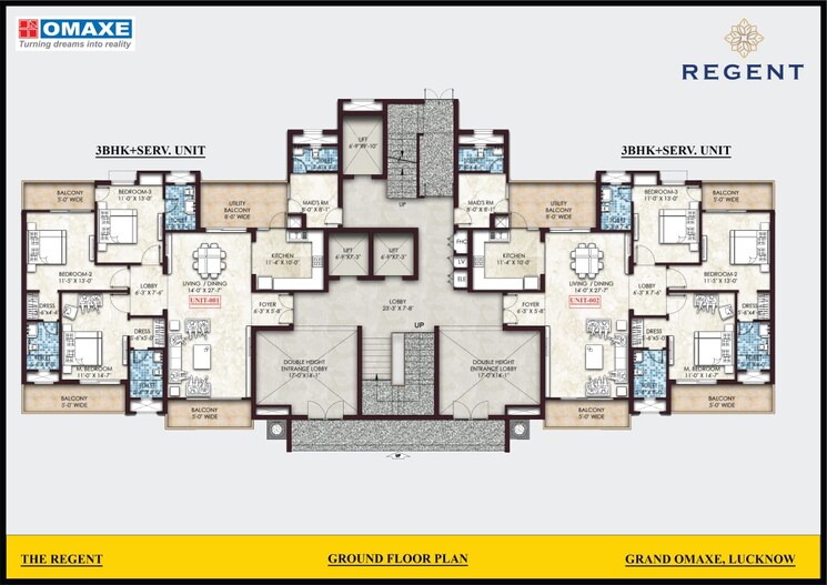 Floor Plan, omaxe-grand-omaxe 3.5 Bedroom 2450 Sq.Ft. Apartment In Gomti Nagar Lucknow 8594413