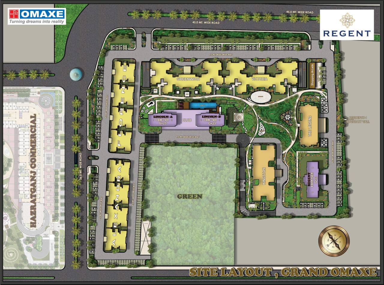 3.5 BHK + Servant Room,Study Room,Extra Room 2450 Sq.Ft. Apartment in Omaxe Grand Omaxe