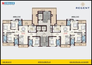 Floor Plan in 4 BHK Apartment at Omaxe Grand Omaxe, Gomti Nagar – for Sale